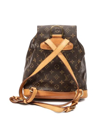 Pre-owned Louis Vuitton 1999 Montsouris Mm Monogram Backpack In Brown