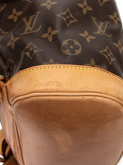 Pre-owned Louis Vuitton 1999 Montsouris Mm Monogram Backpack In Brown