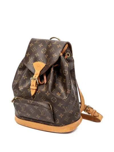Pre-owned Louis Vuitton 1999 Montsouris Mm Monogram Backpack In Brown