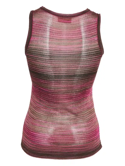 Pre-owned Missoni Knit Striped Tank Top In Pink