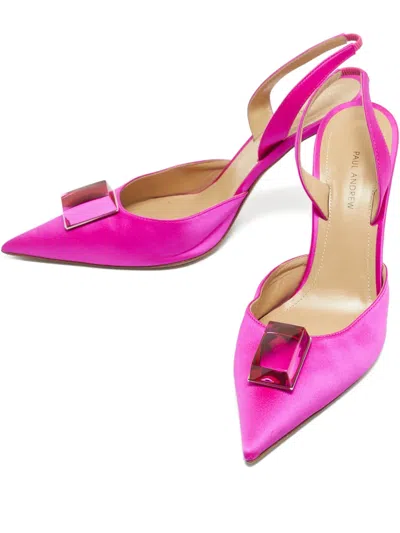 Pre-owned Paul Andrew Rhea Crystal-embellished Pumps In Pink