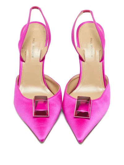 Pre-owned Paul Andrew Rhea Crystal-embellished Pumps In Pink
