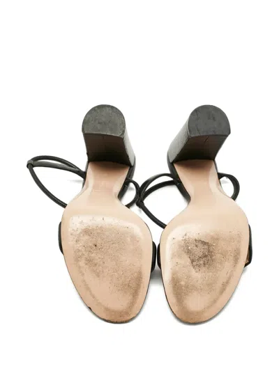 Pre-owned Gianvito Rossi Leather Block-heel Sandals In Black