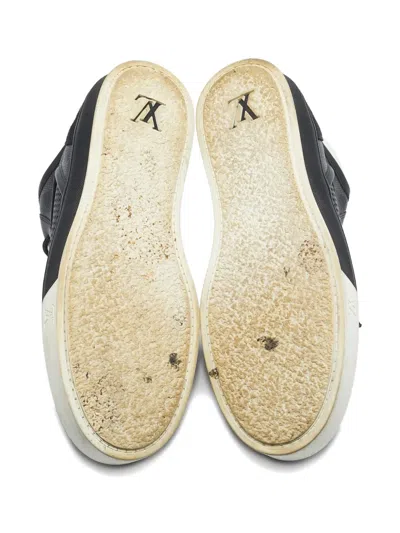 Pre-owned Louis Vuitton Perforated High-top Sneakers In Black