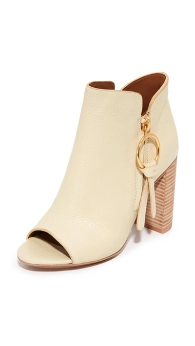 See By Chloé Leon Open Toe Booties In Vaniglia