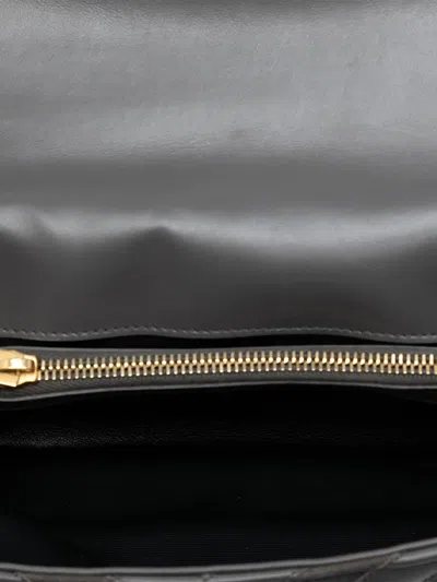 Pre-owned Saint Laurent 2017 Medium Calfskin And Suede Chevron Monogram College Satchel In Gray