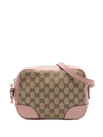 Pre-owned Gucci 2016-2025 Gg Canvas Bree Crossbody Bag In Brown