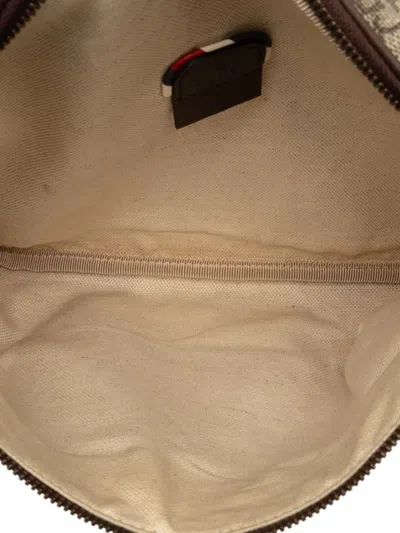Pre-owned Gucci 2016-2025 Gg Supreme Courrier Belt Bag In Brown