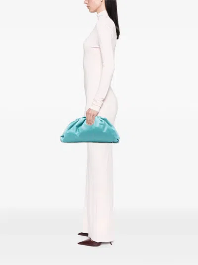 Pre-owned Bottega Veneta 2013-2025 Lambskin The Pouch Clutch Bag In Blue