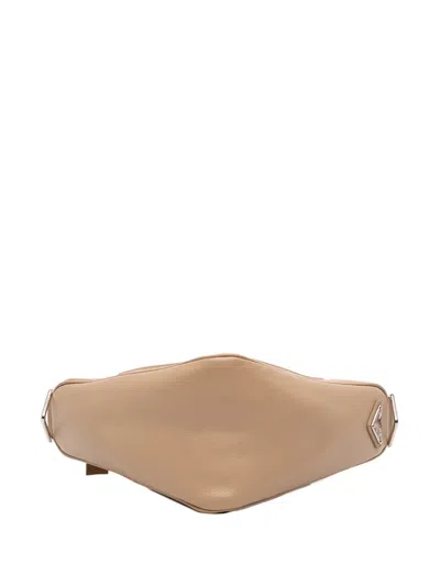 Pre-owned Prada 2013-2025 Grace Lux Triangle Crossbody Bag In Brown