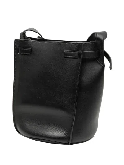 Pre-owned Celine 2018 Nano Leather Big Bag Bucket Crossbody Bag In Black