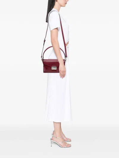 Pre-owned Prada 2010-2025 Medium Saffiano Lux Sound Satchel In Red