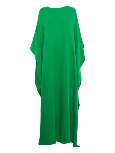 Pre-owned Valentino V-neck Maxi Dress In Green