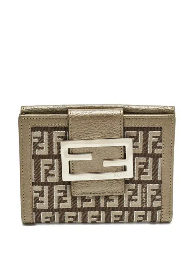 Pre-owned Fendi 2008 Zucca-canvas Wallet In Brown