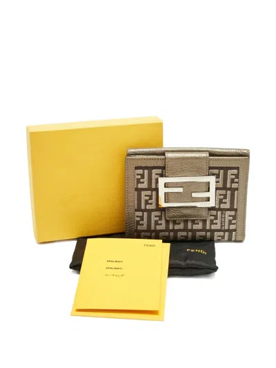 Pre-owned Fendi 2008 Zucca-canvas Wallet In Brown