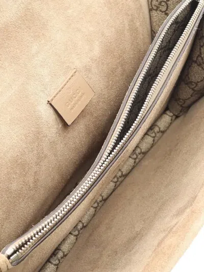 Pre-owned Gucci 2016-2025 Medium Gg Supreme Embroidered Bird And Flowers Dionysus Shoulder Bag In Brown