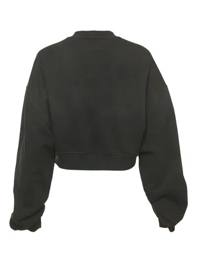 Pre-owned Off-white Cotton Logo-embroidered Sweatshirt In Black