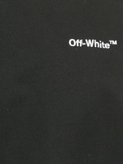 Pre-owned Off-white Cotton Logo-embroidered Sweatshirt In Black
