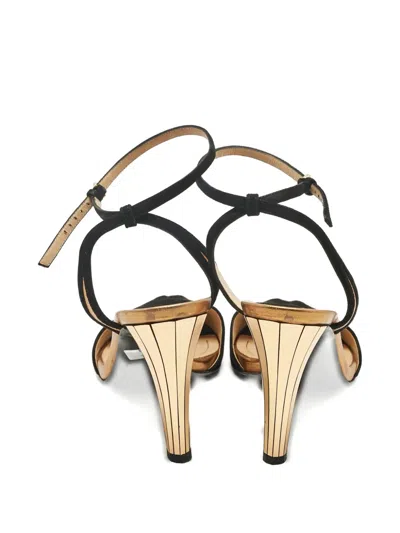 Pre-owned Gucci Delphine Open-toe Pumps In Black