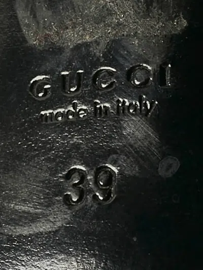 Pre-owned Gucci Delphine Open-toe Pumps In Black