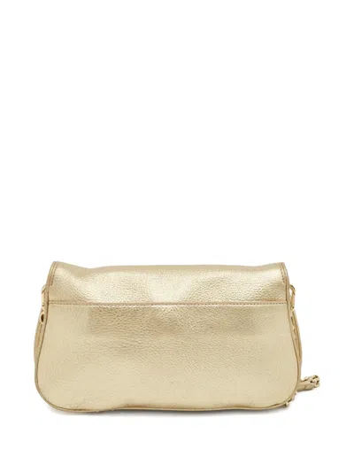 Pre-owned Tory Burch Logo Leather Cross Body Bag In Gold