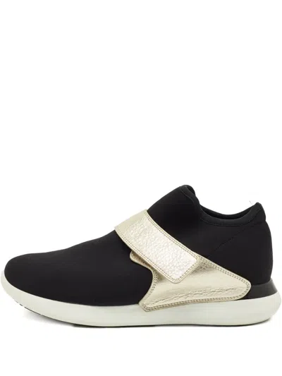 Pre-owned Ferragamo Strap-detail Slip-on Sneakers In Black