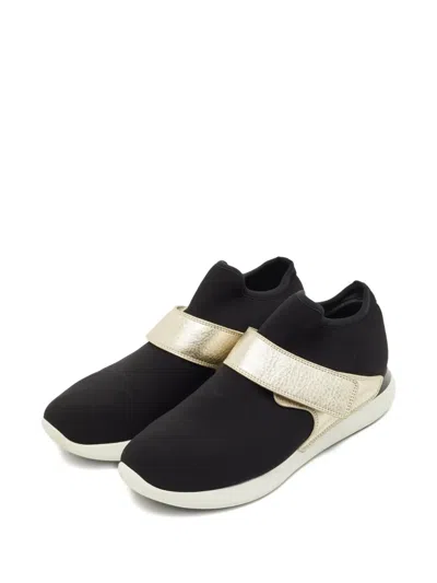 Pre-owned Ferragamo Strap-detail Slip-on Sneakers In Black