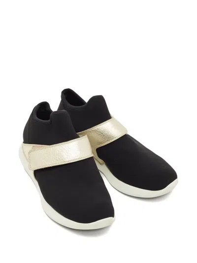 Pre-owned Ferragamo Strap-detail Slip-on Sneakers In Black