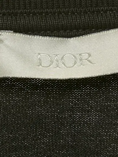 Pre-owned Dior X Hajime Sorayama Embroidered-flower Patch T-shirt In Black