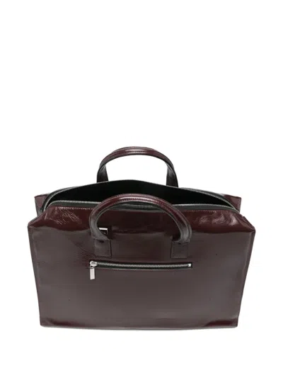 Sapio Leather Top-handle Tote Bag In Burgundy