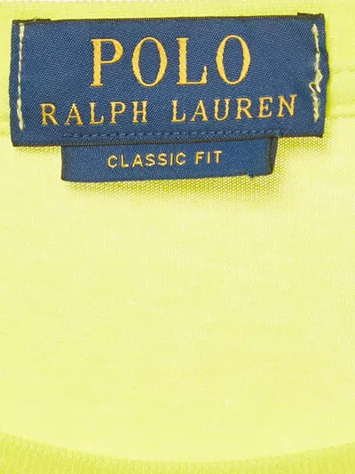 Pre-owned Polo Ralph Lauren Graphic-print Long-sleeve T-shirt In Yellow
