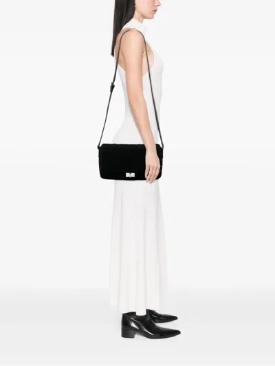 Pre-owned Chanel 2009-2010 Jumbo Reissue 2.55 Quilted Tweed Easy Messenger Flap Crossbody Bag In Black