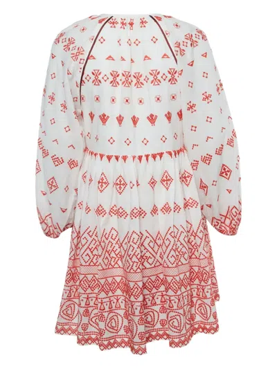 Pre-owned Maje Embroidery Mini Dress In White