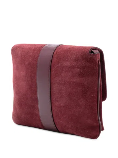 Pre-owned Gucci 2016-2025 Medium Suede Arli Crossbody Bag In Red