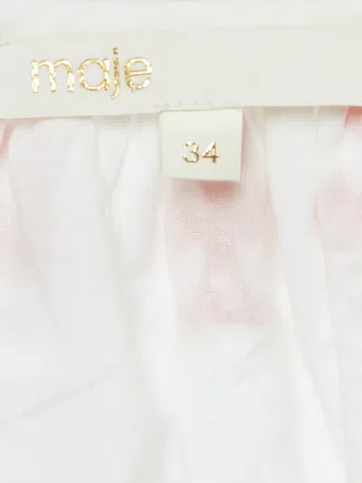 Pre-owned Maje Embroidery Mini Dress In White