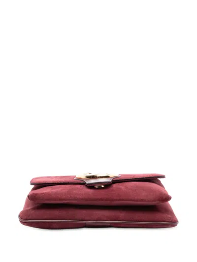 Pre-owned Gucci 2016-2025 Medium Suede Arli Crossbody Bag In Red