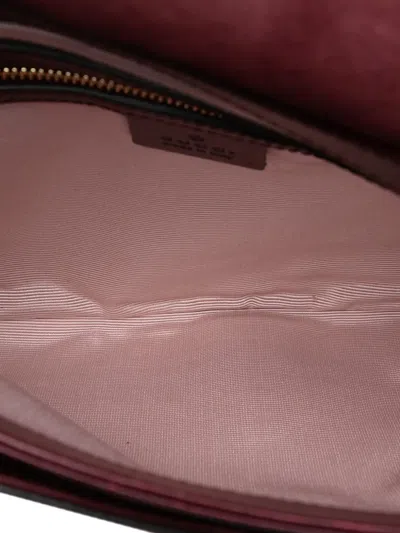 Pre-owned Gucci 2016-2025 Medium Suede Arli Crossbody Bag In Red