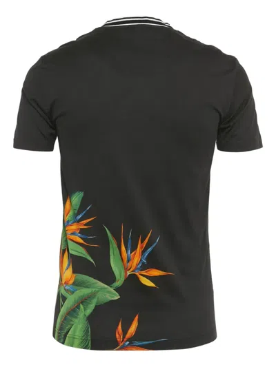 Pre-owned Dolce & Gabbana Bird Of Paradise-print T-shirt In Black