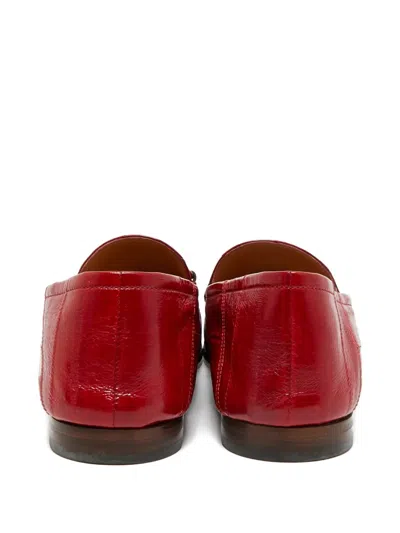 Pre-owned Gucci Jordaan Leather Loafers In Animal Print