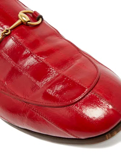 Pre-owned Gucci Jordaan Leather Loafers In Animal Print