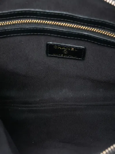 Pre-owned Chanel 2019 Medium Quilted Lambskin Pearl O Case Clutch Bag In Black