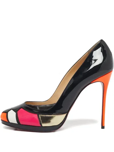 Pre-owned Christian Louboutin Astrogirl Patch-work Pumps In Black