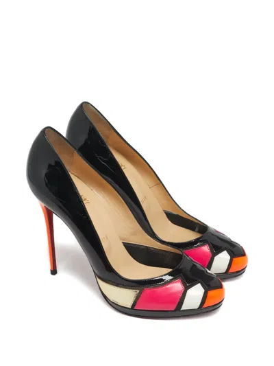 Pre-owned Christian Louboutin Astrogirl Patch-work Pumps In Black