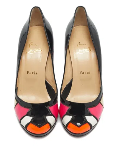 Pre-owned Christian Louboutin Astrogirl Patch-work Pumps In Black