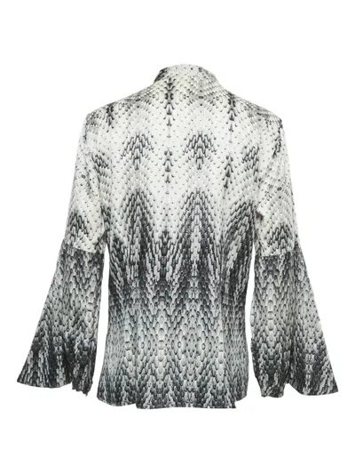 Pre-owned Roberto Cavalli Print Neck-tie Top In White