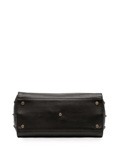 Pre-owned Saint Laurent 2013-2025 Large Leather Sac De Jour Satchel In Black