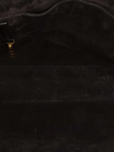 Pre-owned Saint Laurent 2013-2025 Large Leather Sac De Jour Satchel In Black