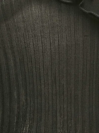 Pre-owned Balmain Ruffled Ribbed Top In Black