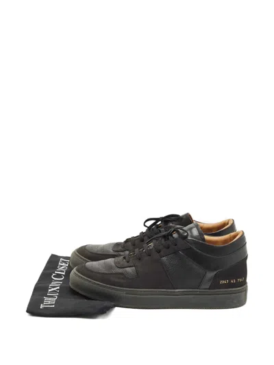 Pre-owned Common Projects Leather High-top Sneakers In Black