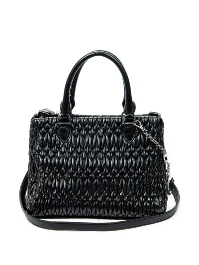 Pre-owned Miu Miu Medium Crystal Tote Bag In Black
